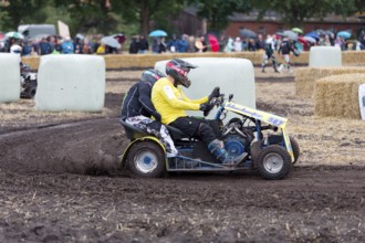 Lawnmower tractor race in Thönse, Lower Saxony, Germany
