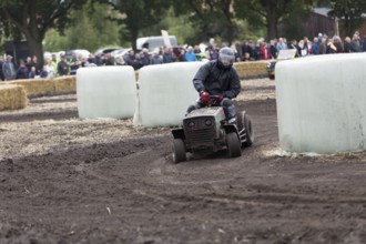 Lawnmower tractor race in Thönse, Lower Saxony, Germany