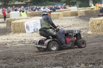 Lawnmower tractor race in Thönse, Lower Saxony, Germany