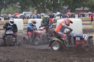 Lawnmower tractor race in Thönse, Lower Saxony, Germany