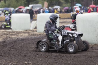 Lawnmower tractor race in Thönse, Lower Saxony, Germany