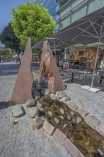 Fountain on stone pavement, Dornbirn, Vorarlberg, Austria