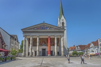 The Roman Catholic parish church of St Martin, entrance with a monumental Ionic temple façade with
