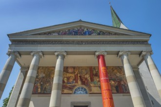 The Roman Catholic parish church of St Martin, entrance with a monumental Ionic temple façade, with