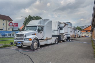Sterling lorry with TETON HOMES from Circus-Krone, Kempten, Allgäu, Bavaria, Germany