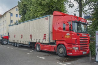 SCANIA road train from Circus-Krone, Kempten, Allgäu, Bavaria, Germany