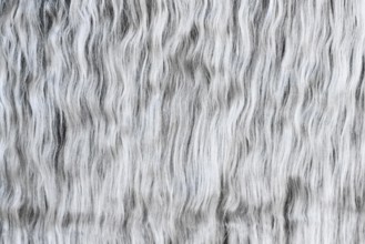 Close up of silver gray synthetic fake fur