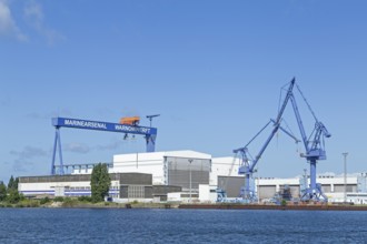 Marinearsenal Warnow Werft, Unterwarnow, Warnemünde, Rostock, Mecklenburg-Vorpommern, Germany