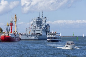 Frigate North Rhine-Westphalia, Boats, Hanse-Sail, Unterwarnow, Warnemünde, Rostock,