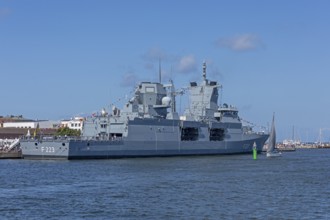 Frigate North Rhine-Westphalia, Hanse-Sail, Unterwarnow, Warnemünde, Rostock, Mecklenburg-Western