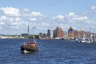 Excursion boat, Hanse-Sail, harbour, Rostock, Mecklenburg-Western Pomerania, Germany