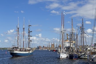Sailing ships, Hanse-Sail, harbour, Rostock, Mecklenburg-Western Pomerania, Germany