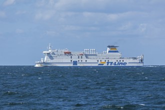 TT-Line ferry Tom Sawyer, Baltic Sea near Warnemünde, Rostock, Mecklenburg-Western Pomerania,