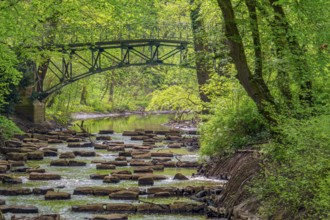 River Bastau with bridge Minden Germany