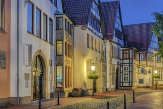 Old Town Museumscafe Museum illuminated night Minden Germany