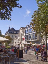 Pedestrian zone, traffic-calmed, old town, architecture, people, café, cobblestones, shops, blue