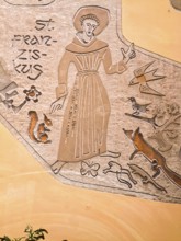 St Francis, Francis of Assisi, patron saint of animals, Middle Ages, birds, fox, squirrel,