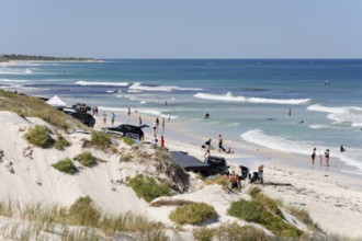 People on the beach near Lancelin, Perth, Western Australia, WA, Indian Ocean, Australia