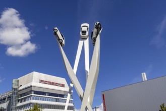 Stuttgart Zuffenhausen with headquarters and logo. Inspiration 911 artwork by Gerry Judah on