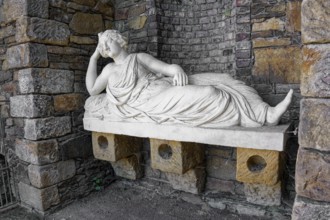 Statue of the spring nymph Egeria, Grotto of Egeria, Wörlitz Park, Wörlitz Gardens, Garden Kingdom