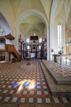 Protestant Wörlitz St Peter's Church in neo-Gothic style, interior view, Wörlitz Park, Wörlitz