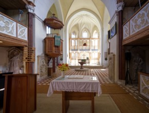 Protestant Wörlitz St Peter's Church in neo-Gothic style, interior view, Wörlitz Park, Wörlitz