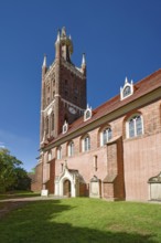 Protestant Wörlitz St Peter's Church with the neo-Gothic Bible Tower, Wörlitz Park, Wörlitz