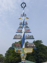 Maypole at Viktualienmarkt, Munich, Bavaria, Germany
