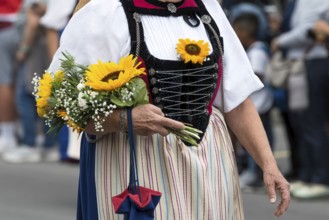 Traditional traditional costume woman, Interlaken, Switzerland