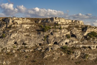 Caves at the Gravina di Matera gorge, Matera, Basilicata, Italy