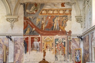 Frescoes depicting the Last Judgement in Matera Cathedral, Basilicata, Italy