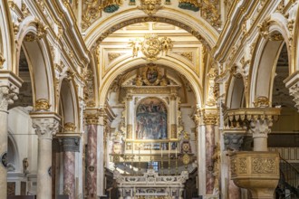 Interior and altar of Matera Cathedral, Basilicata, Italy
