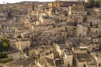 Sassi cave settlements in the historic centre of Matera, Basilicata, Italy