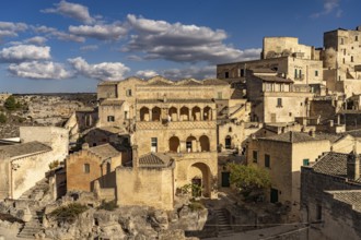 Sassi cave settlements in the historic centre of Matera, Basilicata, Italy