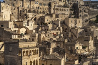 Sassi cave settlements in the historic centre of Matera, Basilicata, Italy