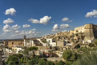 Massafra and the castle Castello di Massafra, Apulia, Italy