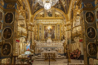 Interior of the Chiesa di Santa Maria della Purità church in Gallipoli, Apulia, Italy