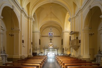 Interior of the Basilica of Santa Maria de Finibus Terrae in Santa Maria di Leuca, Apulia, Italy