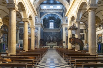 Interior of the Cathedral of Sant'Agata in Gallipoli, Apulia, Italy