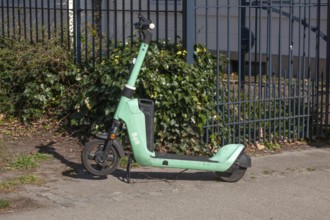E-scooter parked on the pavement, Germany
