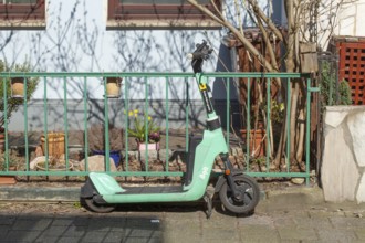 E-scooter parked on the pavement, Germany