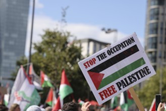 Several thousand people take part in a pro-Palestine demonstration under the slogan United 4 Gaza