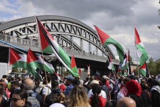 Several thousand people take part in a pro-Palestine demonstration under the slogan United 4 Gaza