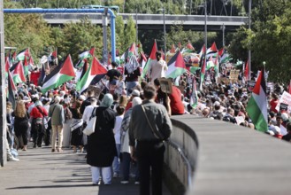 Several thousand people take part in a pro-Palestine demonstration under the slogan United 4 Gaza