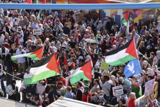 Several thousand people take part in a pro-Palestine demonstration under the slogan United 4 Gaza