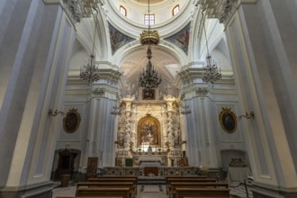 Interior of the church Chiesa Santa Maria del Suffraggio or Chiesa del Purgatorio, Apulia, Italy