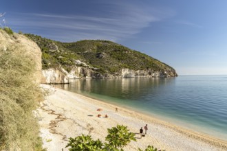 The beach at Baia Di Mattinatella, Mattinata, Gargano, Apulia, Italy