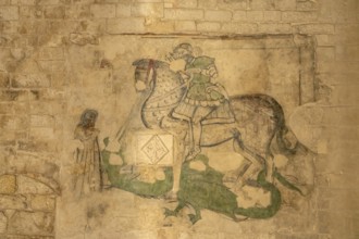 Frescoes in the church of Santa Maria Maggiore in Monte Sant'Angelo, Gargano, Apulia, Italy