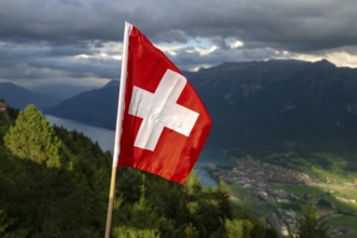 Swiss flag, Interlaken, Switzerland