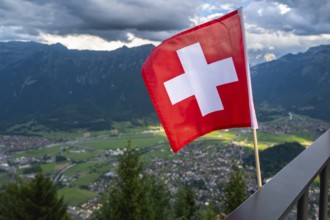 Swiss flag, Interlaken, Switzerland
